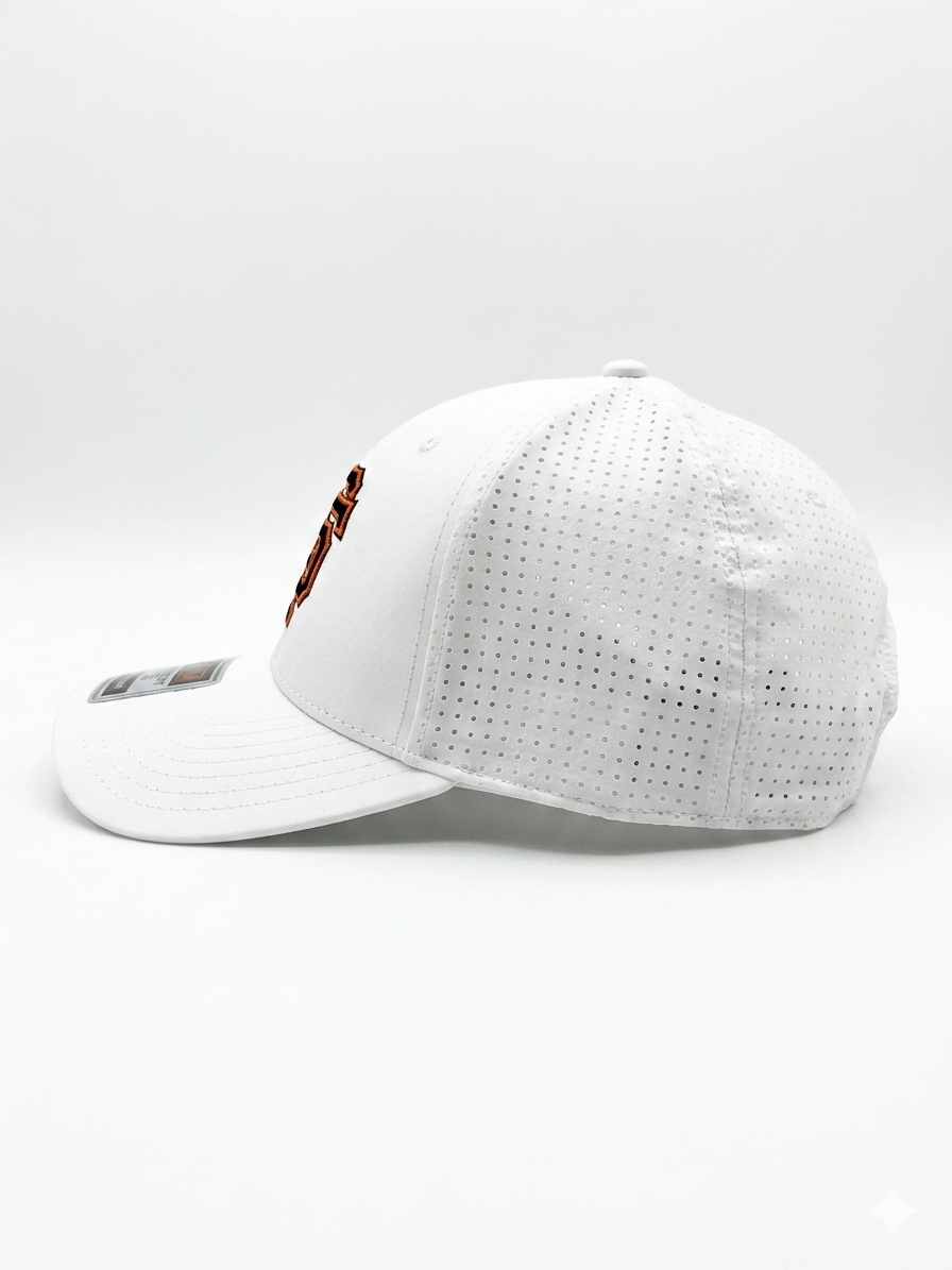 EMBROIDERED 743 RUNNING (BLACK LOGO ORANGE TRIM)