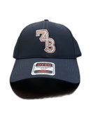 Embroidered 743 Cap - White Logo, Orange Trim